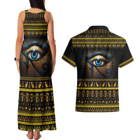 Ancient Egypt Eye Of Ra Couples Matching Tank Maxi Dress and Hawaiian Shirt Sun To The Egyptians - Wonder Print Shop