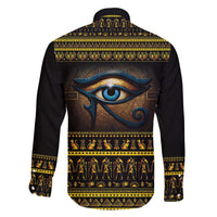 Ancient Egypt Eye Of Ra Family Matching Long Sleeve Bodycon Dress and Hawaiian Shirt Sun To The Egyptians - Wonder Print Shop