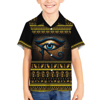 Ancient Egypt Eye Of Ra Family Matching Long Sleeve Bodycon Dress and Hawaiian Shirt Sun To The Egyptians - Wonder Print Shop
