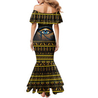 Ancient Egypt Eye Of Ra Family Matching Mermaid Dress and Hawaiian Shirt Sun To The Egyptians - Wonder Print Shop