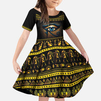 Ancient Egypt Eye Of Ra Family Matching Puletasi and Hawaiian Shirt Sun To The Egyptians - Wonder Print Shop