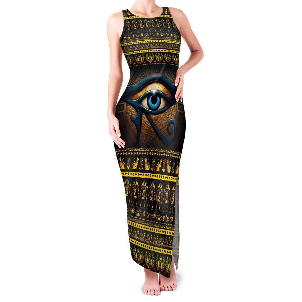 Ancient Egypt Eye Of Ra Family Matching Tank Maxi Dress and Hawaiian Shirt Sun To The Egyptians - Wonder Print Shop