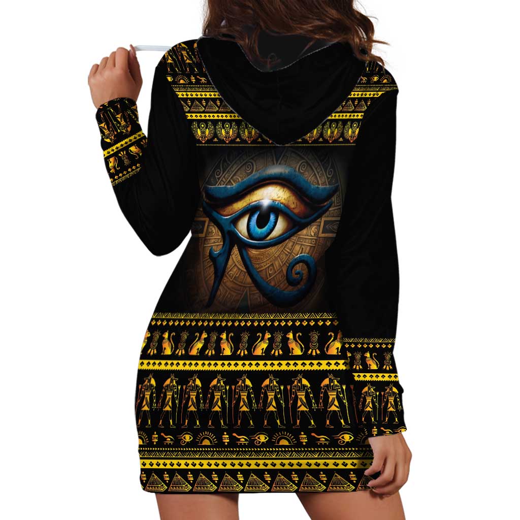 Ancient Egypt Eye Of Ra Hoodie Dress Sun To The Egyptians - Wonder Print Shop