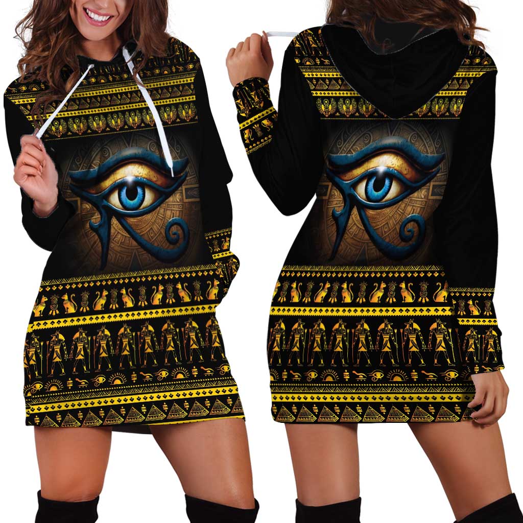 Ancient Egypt Eye Of Ra Hoodie Dress Sun To The Egyptians - Wonder Print Shop