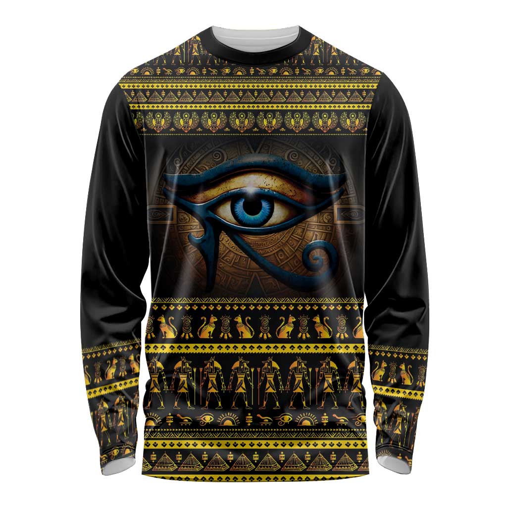 Ancient Egypt Eye Of Ra Long Sleeve Shirt Sun To The Egyptians - Wonder Print Shop