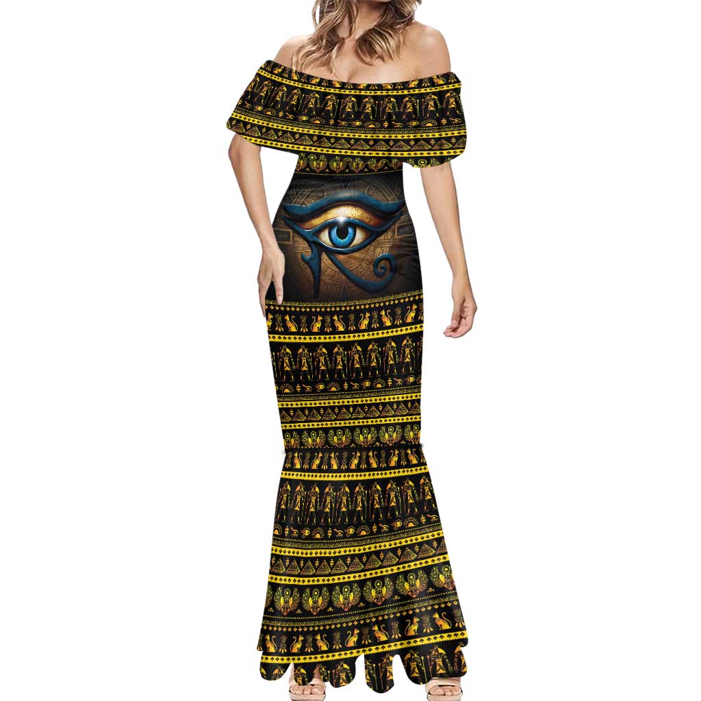Ancient Egypt Eye Of Ra Mermaid Dress Sun To The Egyptians - Wonder Print Shop