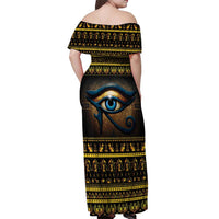 Ancient Egypt Eye Of Ra Off Shoulder Maxi Dress Sun To The Egyptians - Wonder Print Shop