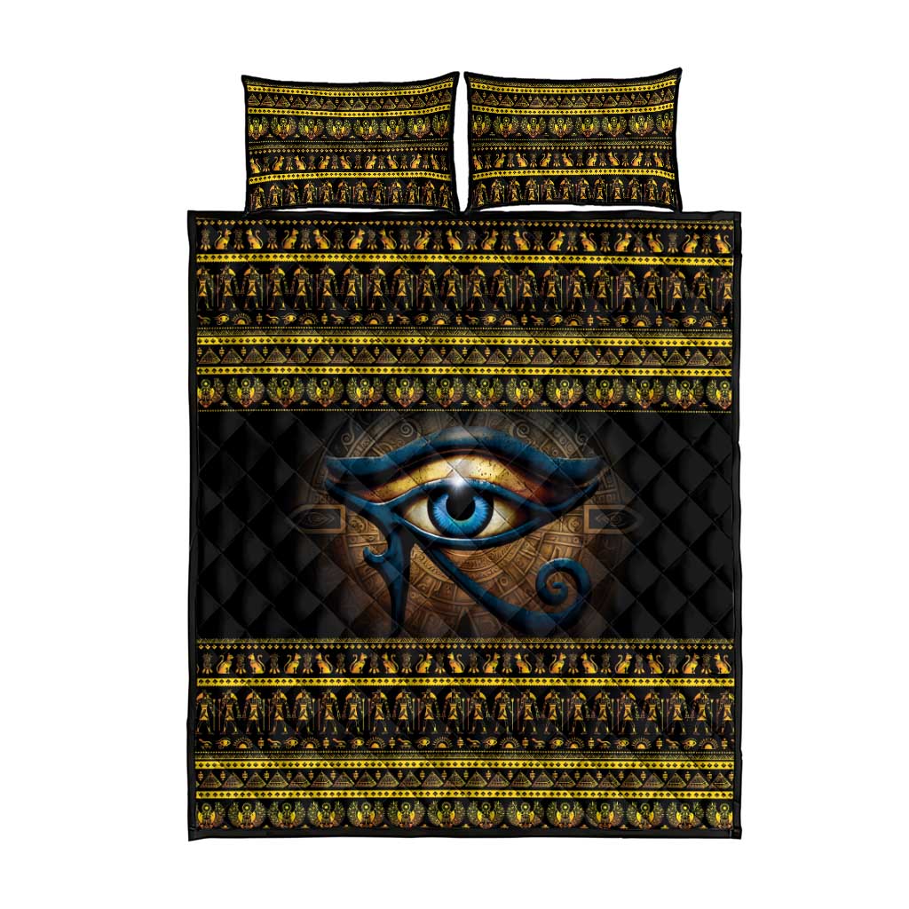 Ancient Egypt Eye Of Ra Quilt Bed Set Sun To The Egyptians - Wonder Print Shop