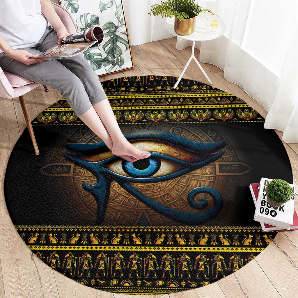 Ancient Egypt Eye Of Ra Round Carpet Sun To The Egyptians