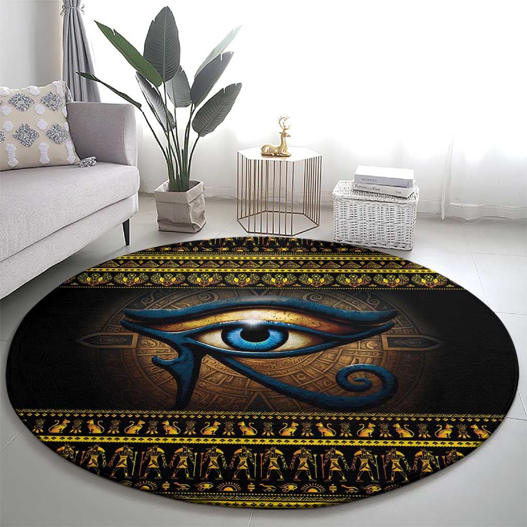 Ancient Egypt Eye Of Ra Round Carpet Sun To The Egyptians