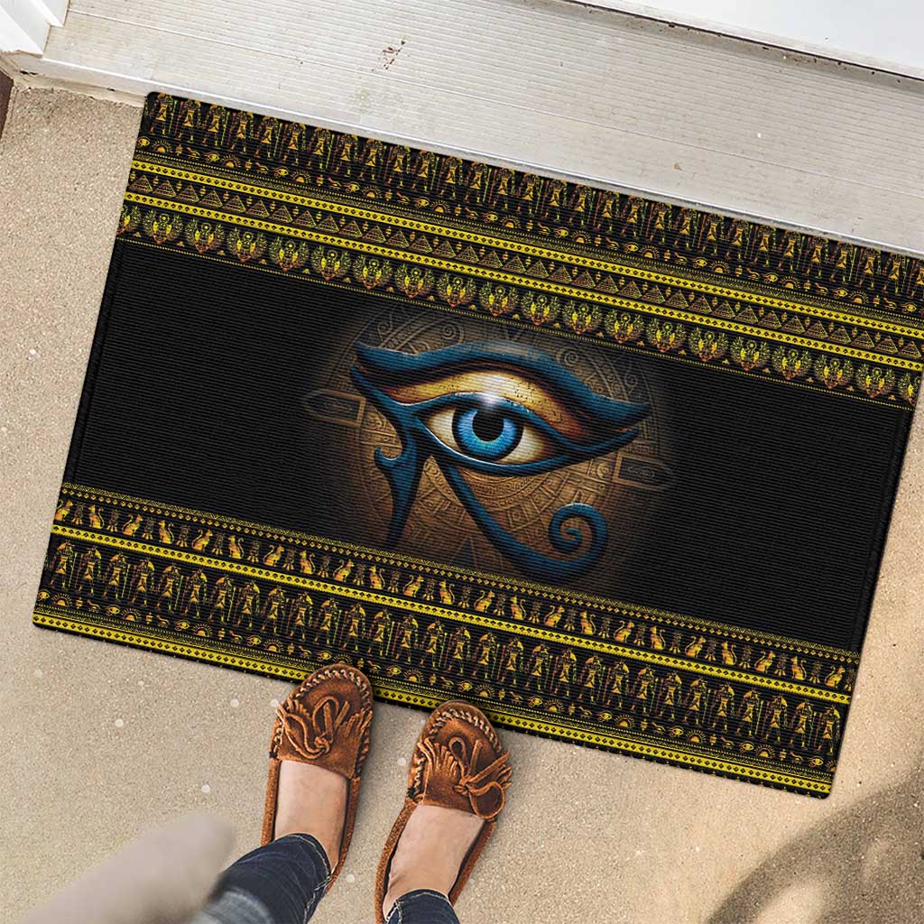 Ancient Egypt Eye Of Ra Rubber Doormat Sun To The Egyptians - Wonder Print Shop