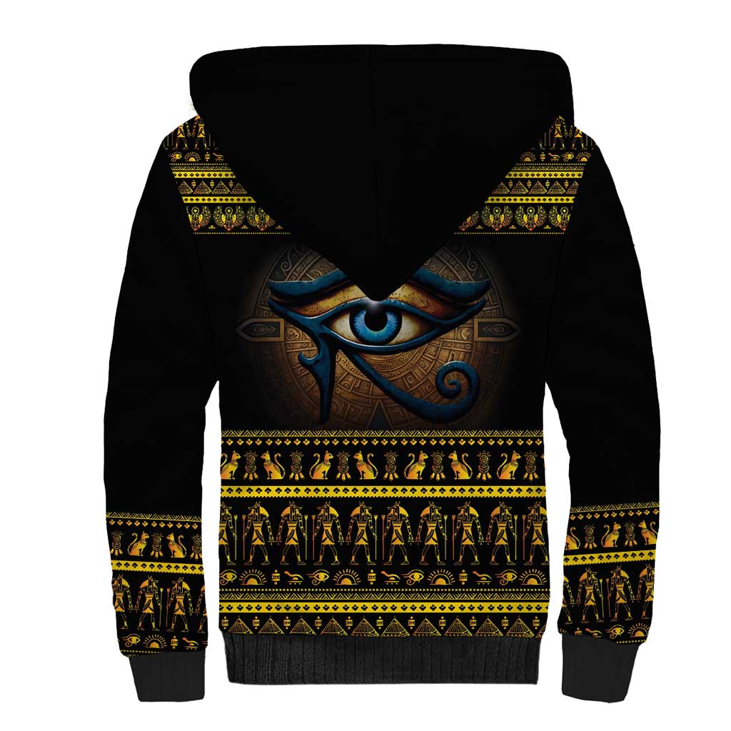 Ancient Egypt Eye Of Ra Sherpa Hoodie Sun To The Egyptians - Wonder Print Shop