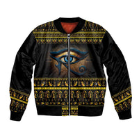 Ancient Egypt Eye Of Ra Sleeve Zip Bomber Jacket Sun To The Egyptians - Wonder Print Shop