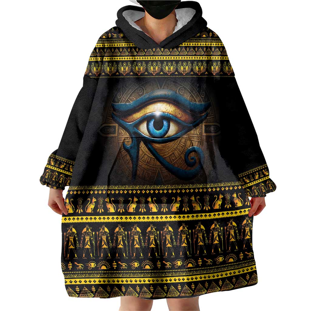 Ancient Egypt Eye Of Ra Wearable Blanket Hoodie Sun To The Egyptians - Wonder Print Shop