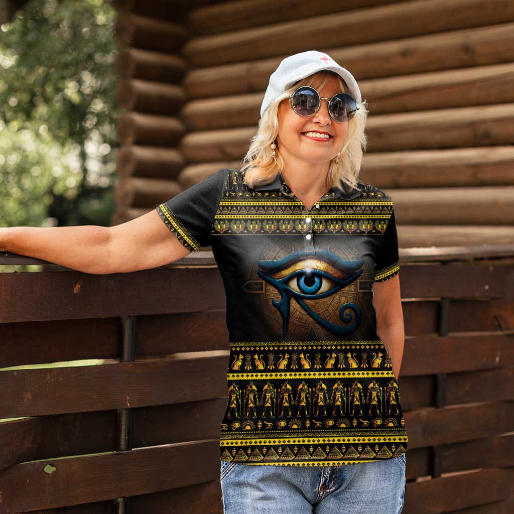 Ancient Egypt Eye Of Ra Women Polo Shirt Sun To The Egyptians - Wonder Print Shop
