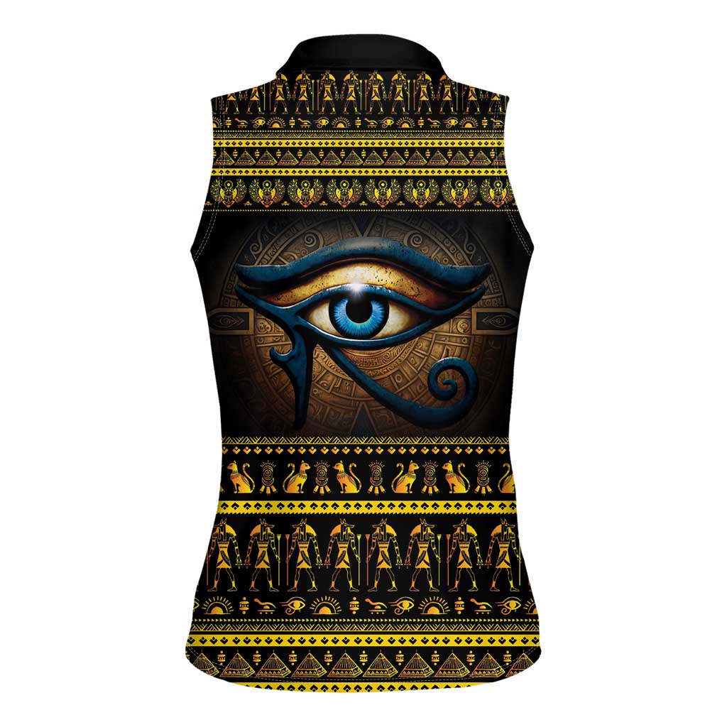 Ancient Egypt Eye Of Ra Women Sleeveless Polo Shirt Sun To The Egyptians - Wonder Print Shop