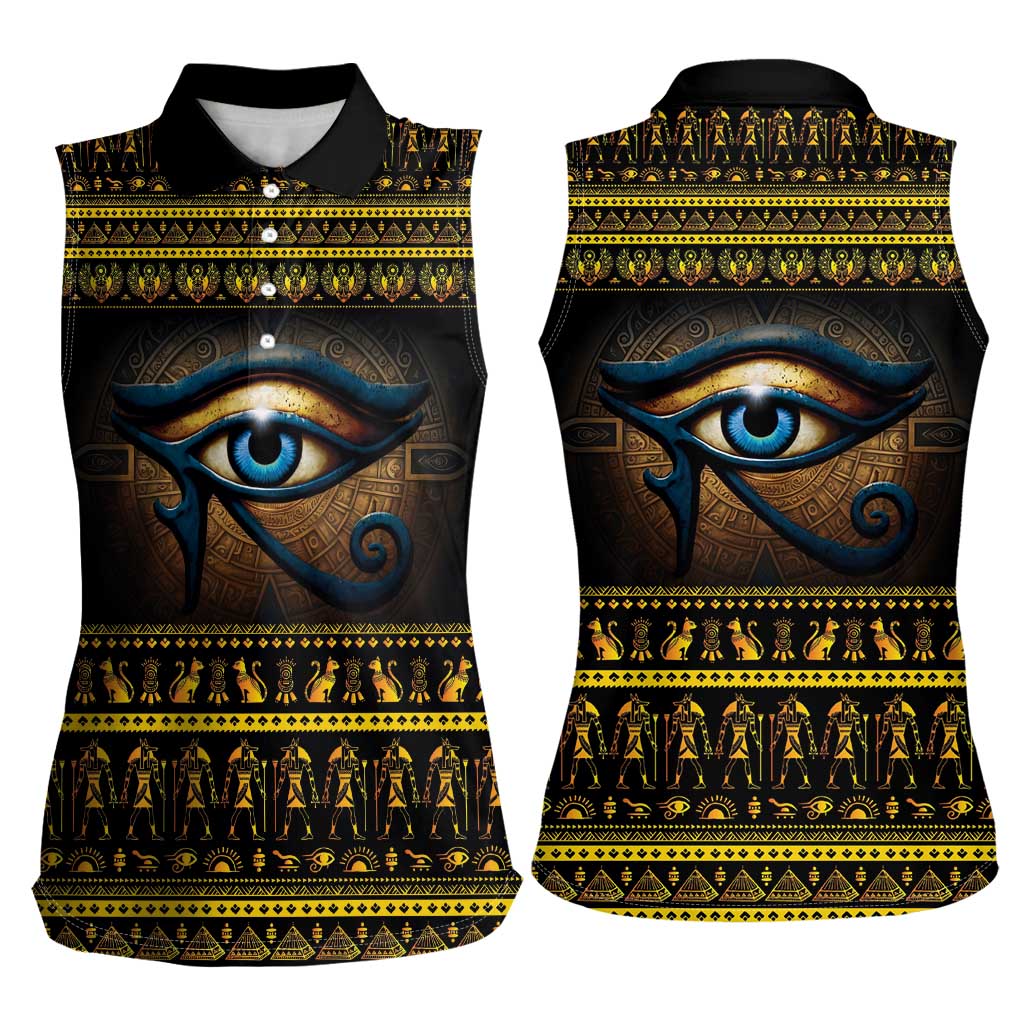 Ancient Egypt Eye Of Ra Women Sleeveless Polo Shirt Sun To The Egyptians - Wonder Print Shop