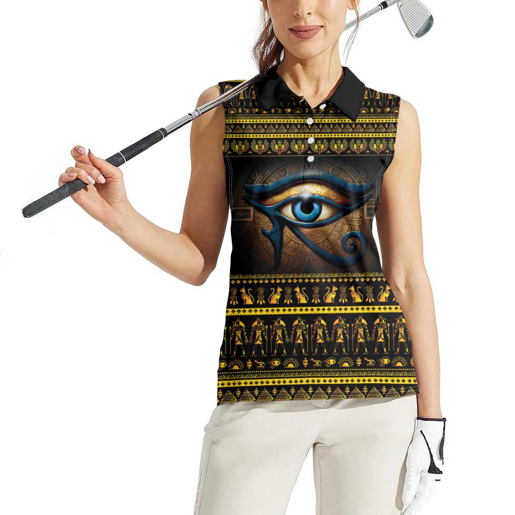 Ancient Egypt Eye Of Ra Women Sleeveless Polo Shirt Sun To The Egyptians - Wonder Print Shop
