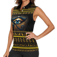 Ancient Egypt Eye Of Ra Women Sleeveless Polo Shirt Sun To The Egyptians - Wonder Print Shop