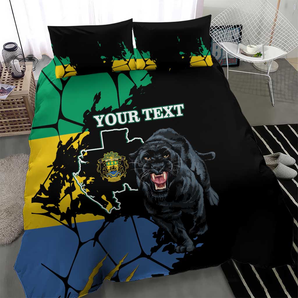 Personaliszd Gabon Bedding Set Gabonese Black Panther With Map - Wonder Print Shop