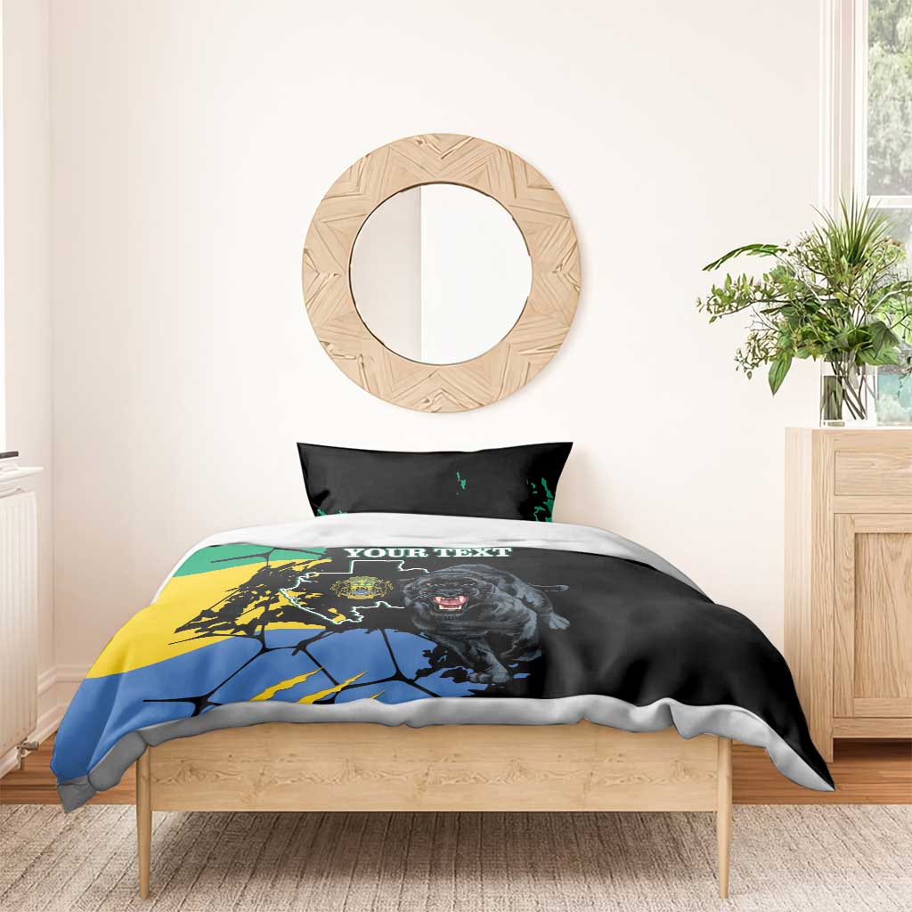 Personaliszd Gabon Bedding Set Gabonese Black Panther With Map - Wonder Print Shop
