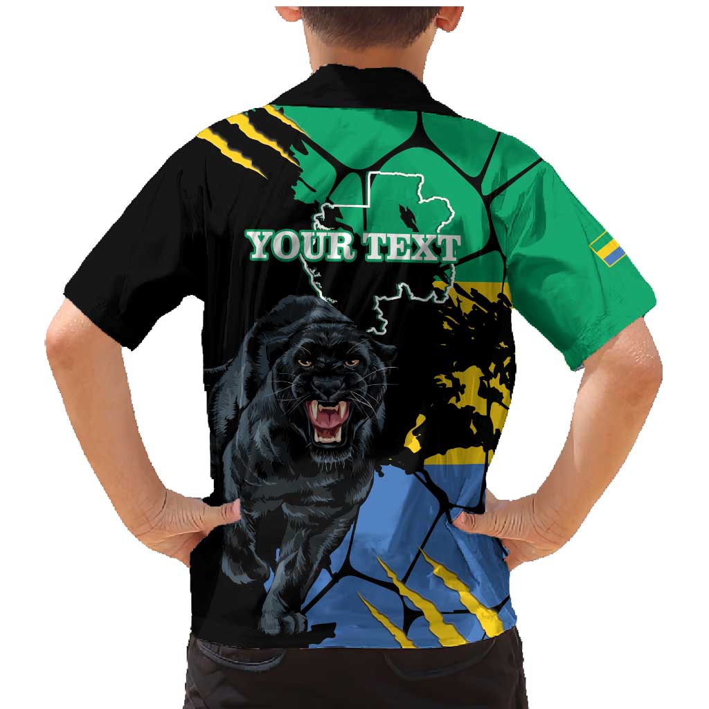 Personaliszd Gabon Family Matching Mermaid Dress and Hawaiian Shirt Gabonese Black Panther With Map - Wonder Print Shop