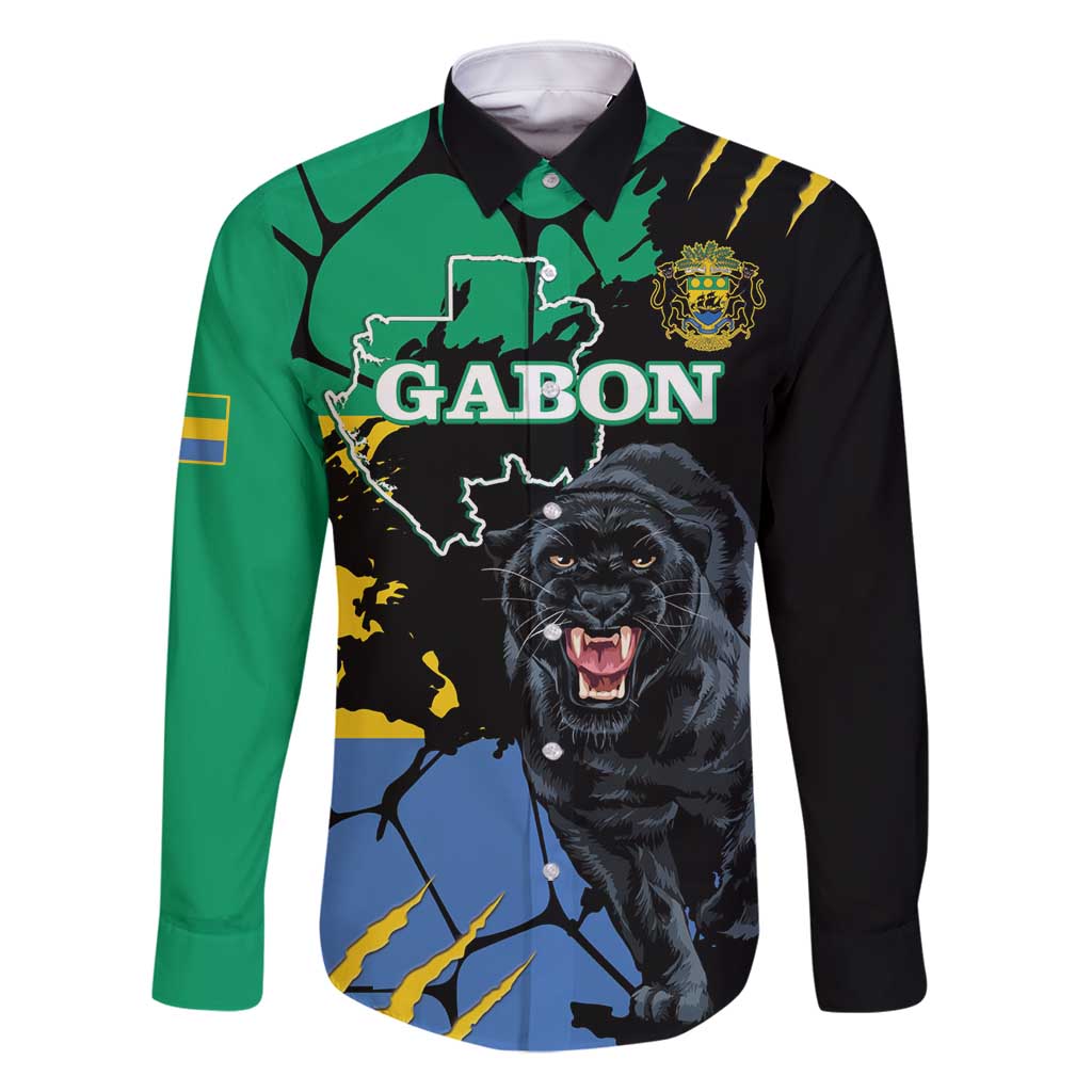 Personaliszd Gabon Family Matching Off Shoulder Short Dress and Hawaiian Shirt Gabonese Black Panther With Map - Wonder Print Shop