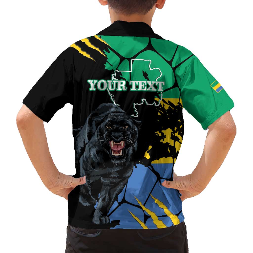 Personaliszd Gabon Family Matching Puletasi and Hawaiian Shirt Gabonese Black Panther With Map - Wonder Print Shop