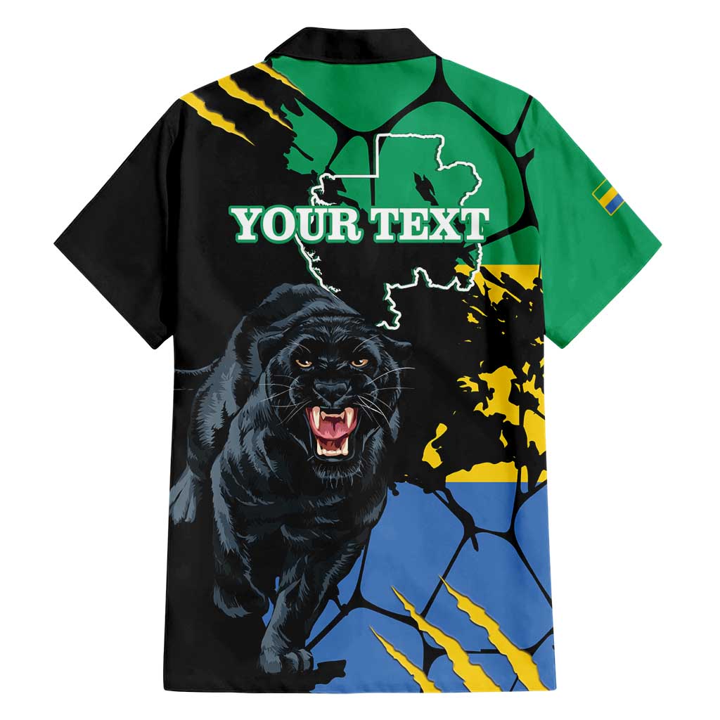 Personaliszd Gabon Family Matching Short Sleeve Bodycon Dress and Hawaiian Shirt Gabonese Black Panther With Map - Wonder Print Shop
