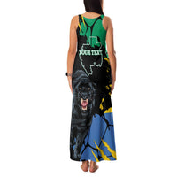 Personaliszd Gabon Family Matching Tank Maxi Dress and Hawaiian Shirt Gabonese Black Panther With Map - Wonder Print Shop