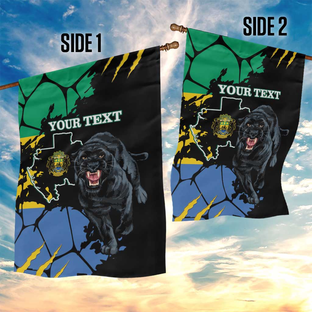 Personaliszd Gabon Garden Flag Gabonese Black Panther With Map - Wonder Print Shop
