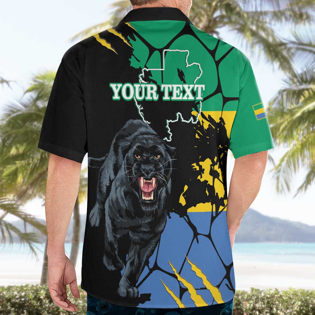 Personaliszd Gabon Hawaiian Shirt Gabonese Black Panther With Map - Wonder Print Shop