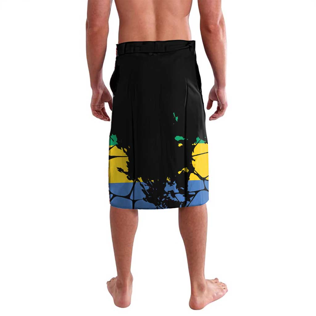 Personaliszd Gabon Lavalava Gabonese Black Panther With Map - Wonder Print Shop