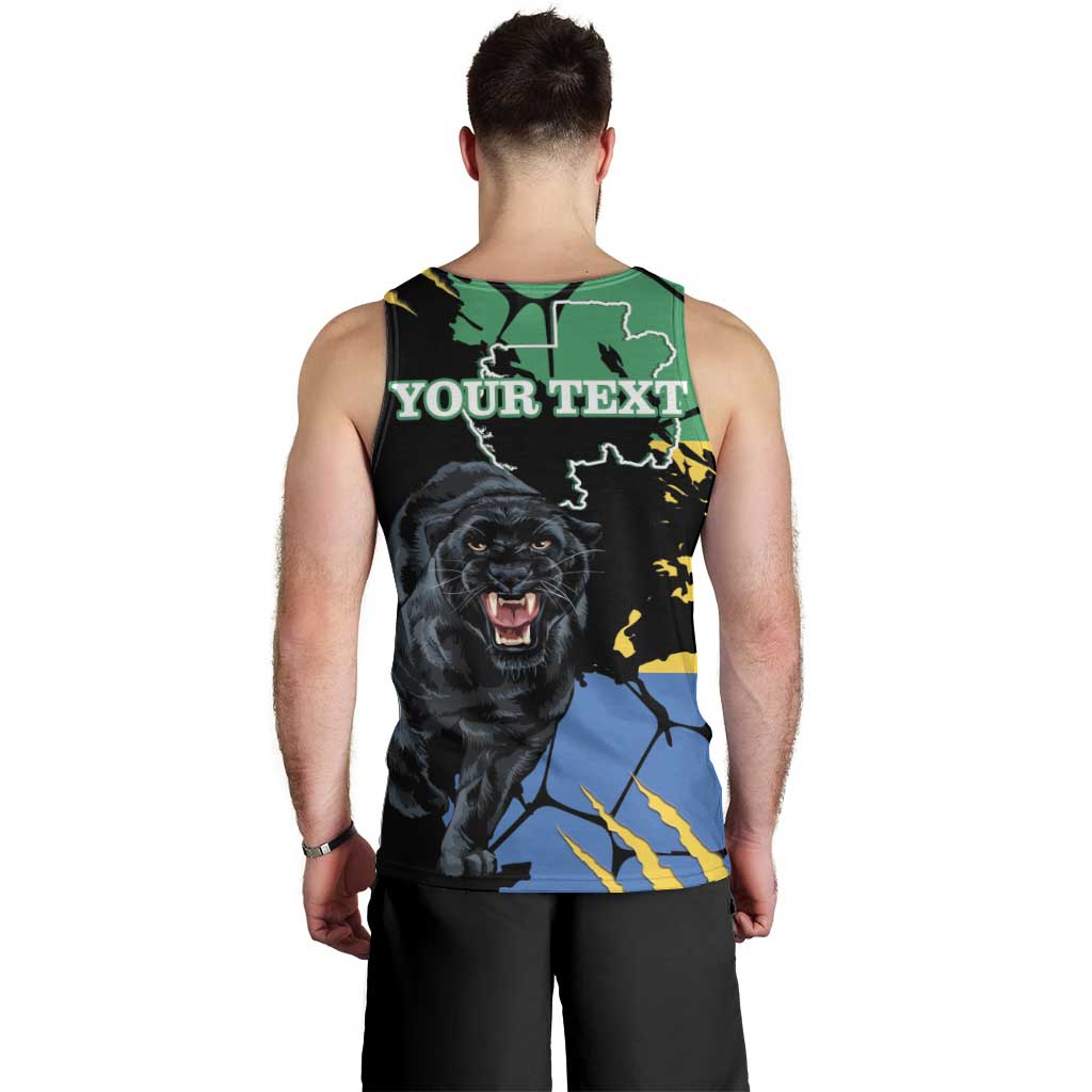 Personaliszd Gabon Men Tank Top Gabonese Black Panther With Map - Wonder Print Shop