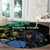 Personaliszd Gabon Round Carpet Gabonese Black Panther With Map