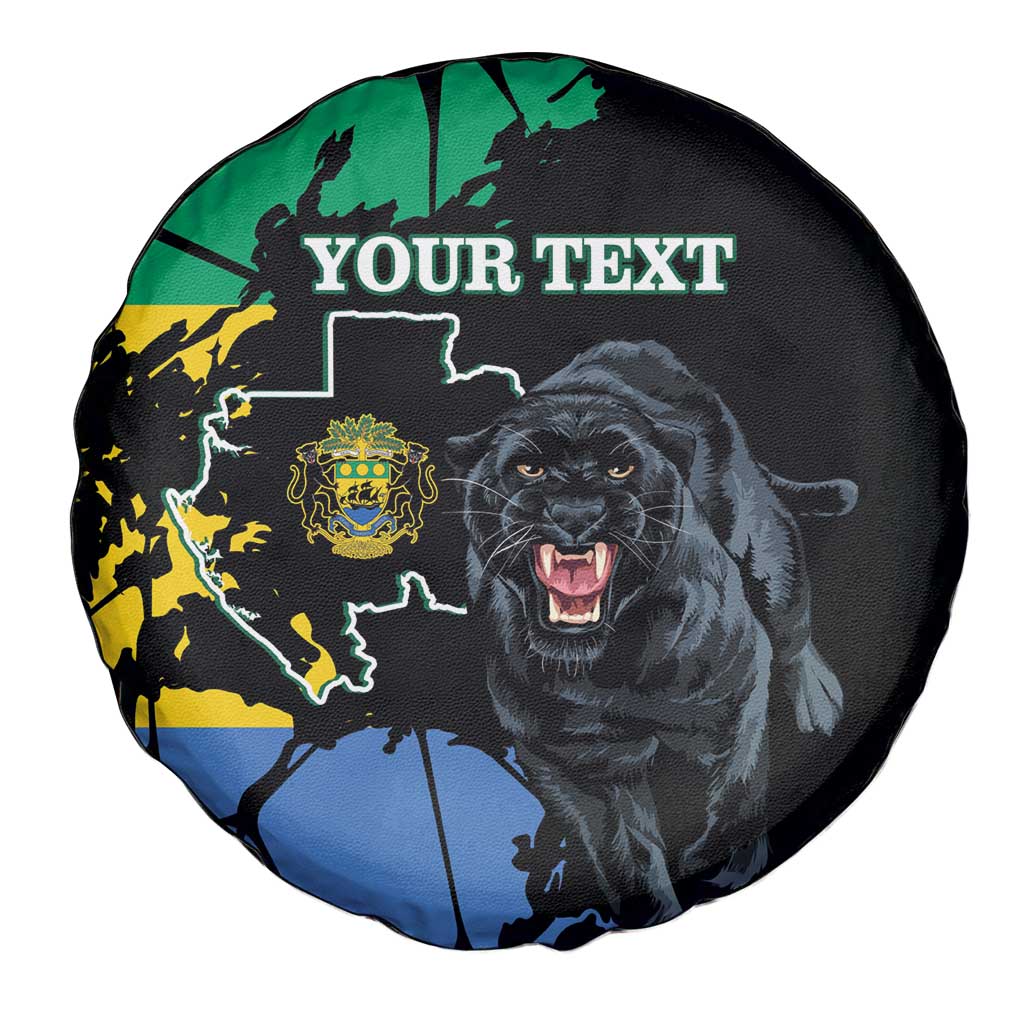 Personaliszd Gabon Spare Tire Cover Gabonese Black Panther With Map - Wonder Print Shop