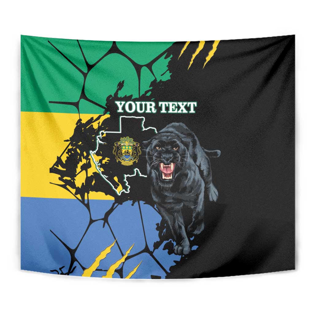 Personaliszd Gabon Tapestry Gabonese Black Panther With Map - Wonder Print Shop