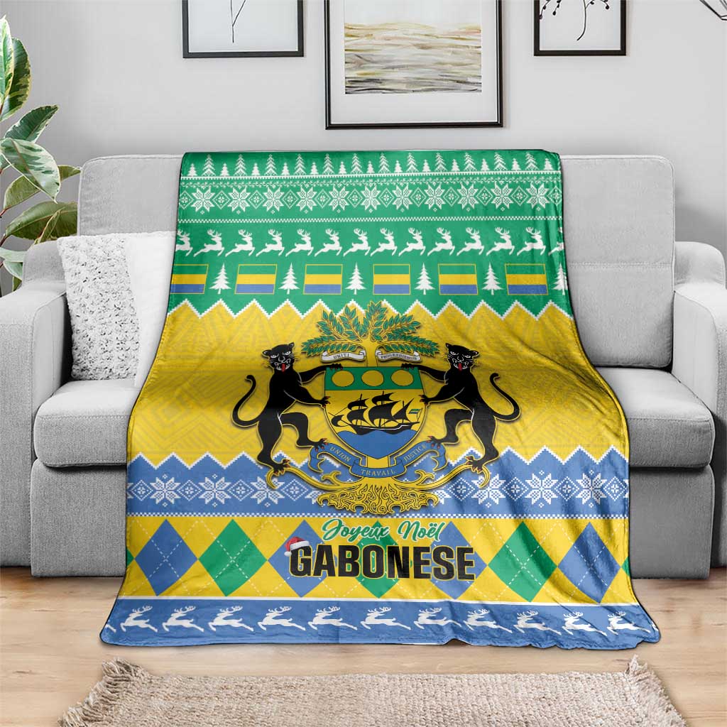 Gabon Christmas Blanket Joyeux Noel Coat Of Arms