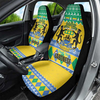 Gabon Christmas Car Seat Cover Joyeux Noel Coat Of Arms - Wonder Print Shop