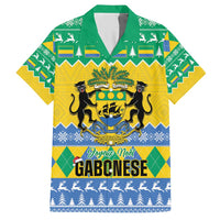 Gabon Christmas Hawaiian Shirt Joyeux Noel Coat Of Arms - Wonder Print Shop