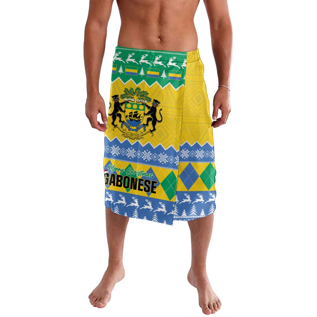 Gabon Christmas Lavalava Joyeux Noel Coat Of Arms - Wonder Print Shop