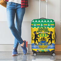 Gabon Christmas Luggage Cover Joyeux Noel Coat Of Arms - Wonder Print Shop