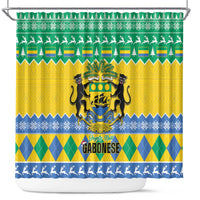 Gabon Christmas Shower Curtain Joyeux Noel Coat Of Arms