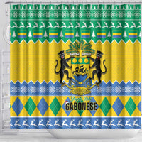 Gabon Christmas Shower Curtain Joyeux Noel Coat Of Arms