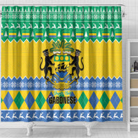 Gabon Christmas Shower Curtain Joyeux Noel Coat Of Arms