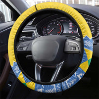 Gabon Christmas Steering Wheel Cover Joyeux Noel Coat Of Arms - Wonder Print Shop