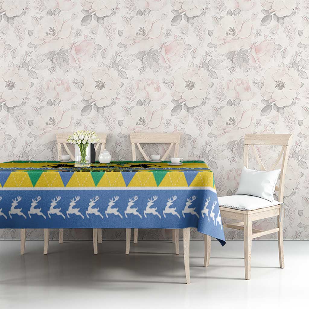 Gabon Christmas Tablecloth Joyeux Noel Coat Of Arms - Wonder Print Shop