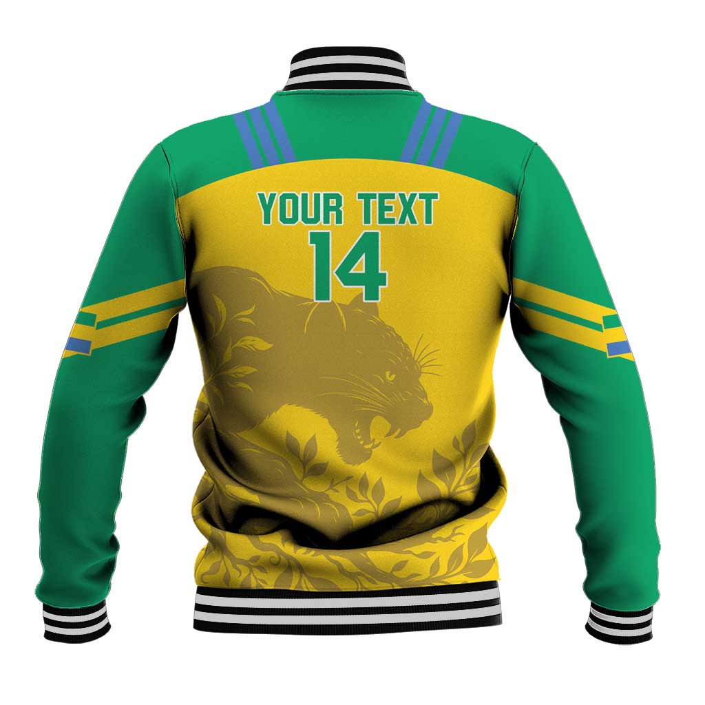 Custom Gabon Football Baseball Jacket Allez Les Pantheres - Wonder Print Shop