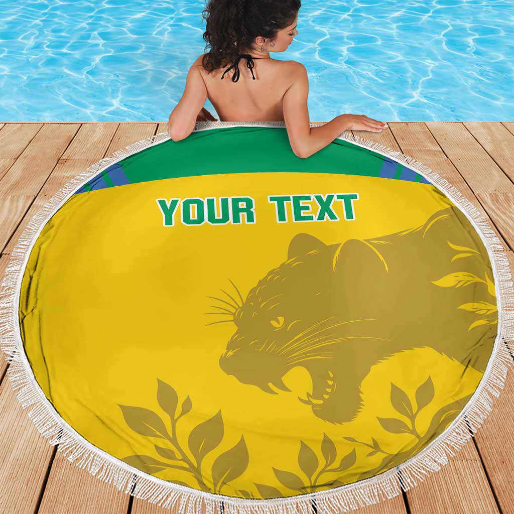 Custom Gabon Football Beach Blanket Allez Les Pantheres - Wonder Print Shop