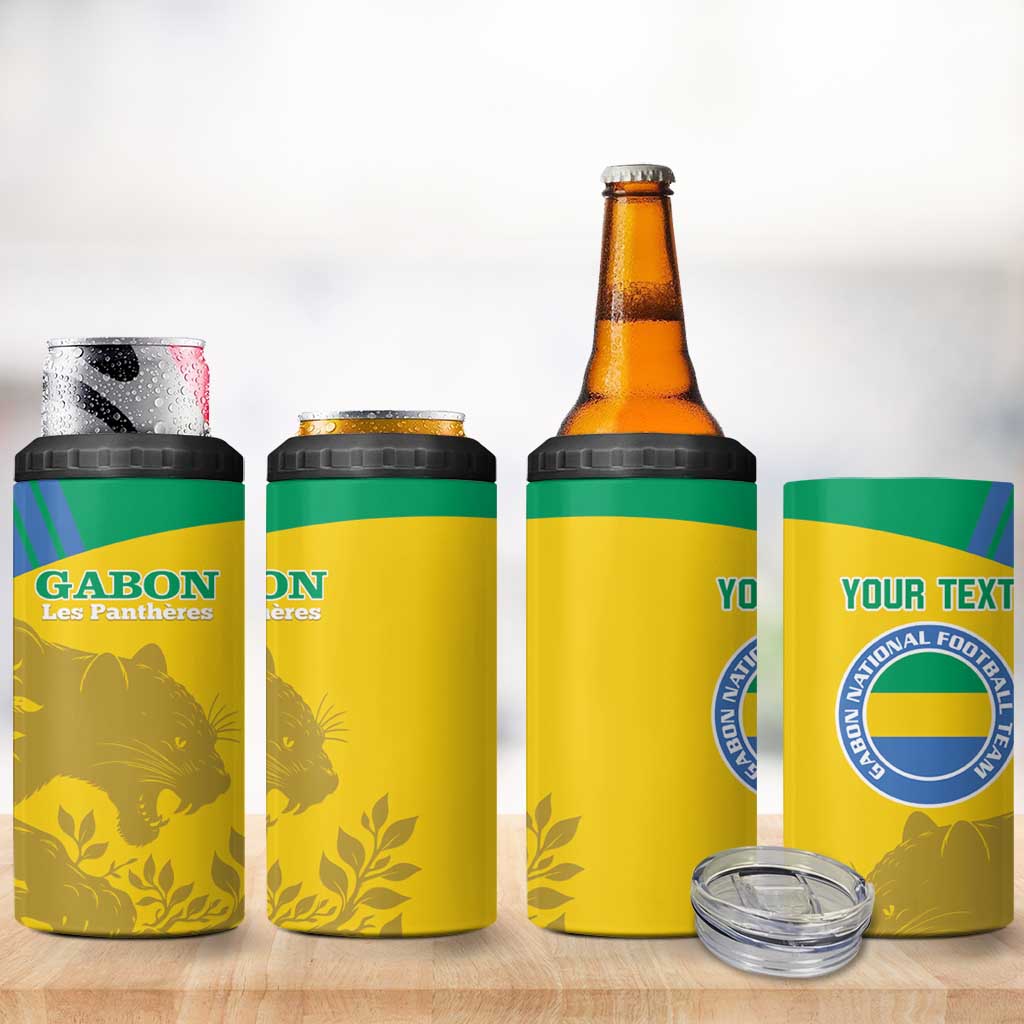 Personalized Gabon Football 4 in 1 Can Cooler Tumbler Allez Les Pantheres - Wonder Print Shop